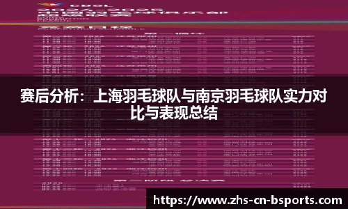 赛后分析：上海羽毛球队与南京羽毛球队实力对比与表现总结
